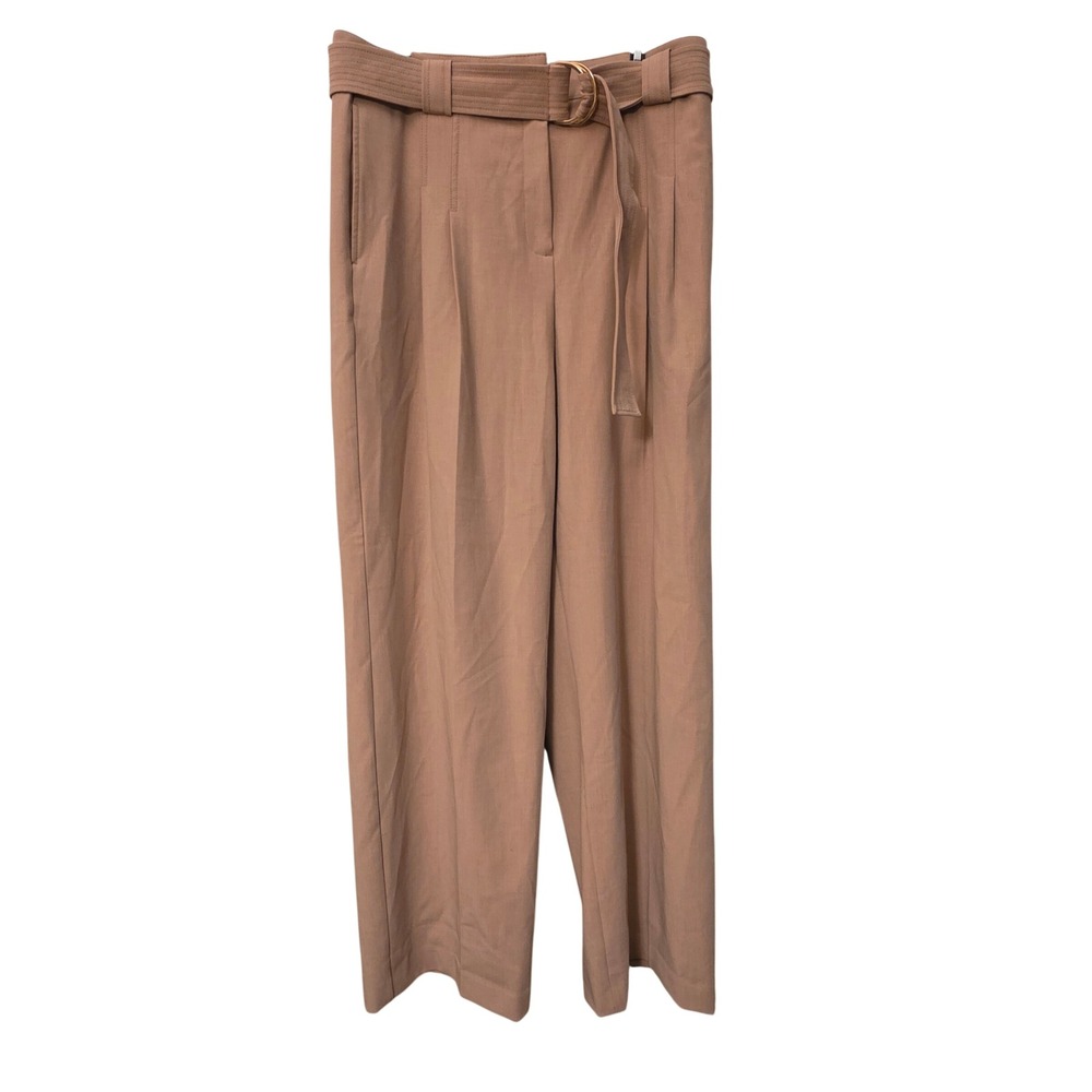 Ann Taylor Tan Wide Leg Belted Trousers Tall 12T 37839901 Business Casual